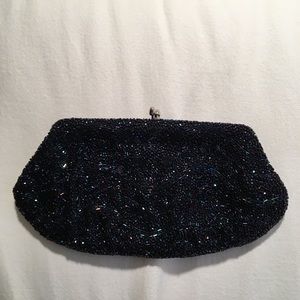 Magid Beaded Clutch Iridescent Beaded Snap Clutch